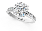 White gold Round Solitaire Pavé Band Prong Setting Ring_40