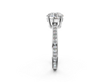 White gold Round Solitaire Pavé Band Prong Setting Ring_41