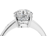 White gold Round Solitaire Pavé Band Prong Setting Ring_43