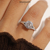 White gold Round Solitaire Pavé Band with Four-Prong Setting_121