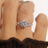 White gold Round Solitaire Pavé Band with Four-Prong Setting_121