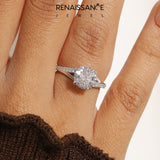 White gold Round Solitaire Pavé Band with Four-Prong Setting_121