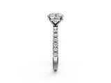White gold Round Solitaire Pavé Band with Four-Prong Setting_196
