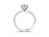 White gold Round Solitaire Pavé Band with Four-Prong Setting_198