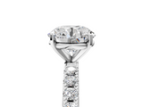 White gold Round Solitaire Pavé Band with Four-Prong Setting_199