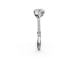 White gold Round Solitaire Pavé Band with Four-Prong Setting_90