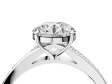 White gold Round Solitaire Pavé Band with Four-Prong Setting_91