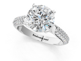 White gold Round Solitaire Pavé Diamond Engagement Ring with Four-Prong Setting_151