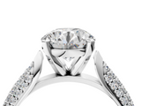 White gold Round Solitaire Pavé Diamond Engagement Ring with Four-Prong Setting_155