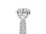 White gold Round Solitaire Pavé Diamond Engagement Ring with Four-Prong Setting_160