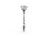 White gold Round Solitaire Pavé Diamond Engagement Ring with Four-Prong Setting_60
