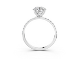 White gold Round Solitaire Pavé Diamond Engagement Ring with Four-Prong Setting_61