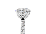 White gold Round Solitaire Pavé Diamond Engagement Ring with Four-Prong Setting_63