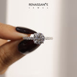 White gold Round Solitaire Pavé Diamond Engagement Ring with Four-Prong Setting_76
