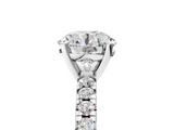 White gold Round Solitaire Pave Diamond Engagement Ring with Four-Prong Setting_281