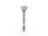 White gold Round Solitaire Pave Diamond Engagement Ring with Four-Prong Setting_294