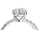 White gold Round Solitaire Pave Diamond Engagement Ring with Four-Prong Setting_294