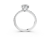 White gold Round Solitaire Pave Diamond Engagement Ring with Four-Prong Setting_295