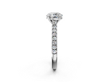 White gold Round Solitaire Pave Diamond Engagement Ring with Prong Setting_57