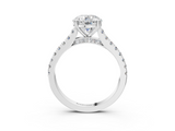 White gold Round Solitaire Pave Diamond Engagement Ring with Prong Setting_58