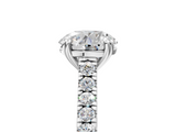 White gold Round Solitaire Pave Diamond Engagement Ring with Prong Setting_60