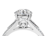 White gold Round Solitaire Pave Split Shank Engagement Ring with Six-Prong Setting_76
