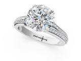 White gold Round Solitaire Pave Split Shank Engagement Ring with Six-Prong Setting_81