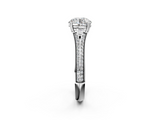 White gold Round Solitaire Pave Split Shank Engagement Ring with Six-Prong Setting_82