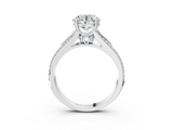 White gold Round Solitaire Pave Split Shank Engagement Ring with Six-Prong Setting_83