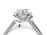 White gold Round Solitaire Pave Split Shank Ring with Four-Prong Setting_165