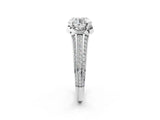 White gold Round Solitaire Pave Split Shank Ring with Four-Prong Setting_29