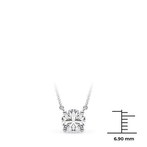 White gold Round Solitaire Pendant with Four-Prong Basket Setting 1