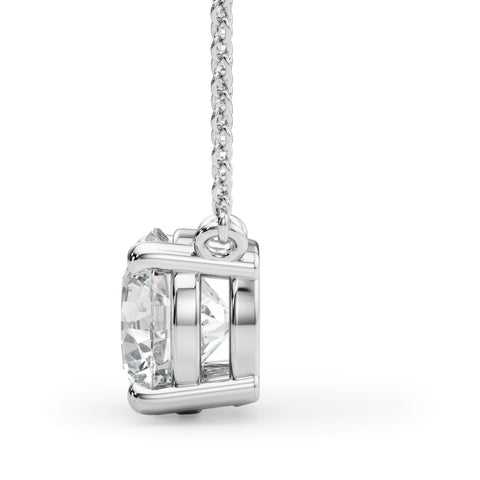 White gold Round Solitaire Pendant with Four-Prong Basket Setting 2