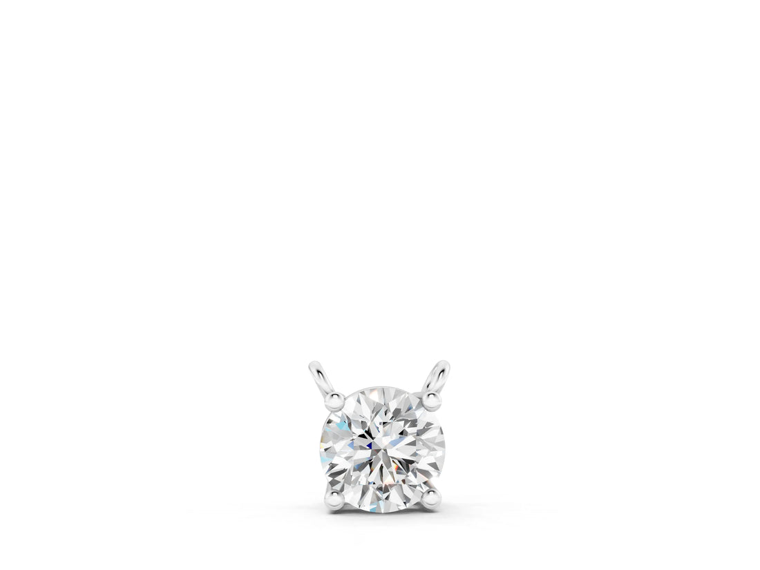 Silver 1.05 Carat D VS1 Round Solitaire Pendant with Four-Prong Basket Setting