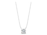 Silver 1.05 Carat D VS1 Round Solitaire Pendant with Four-Prong Basket Setting