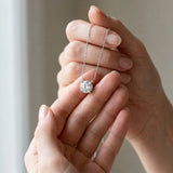 Silver 1.05 Carat D VS1 Round Solitaire Pendant with Four-Prong Basket Setting