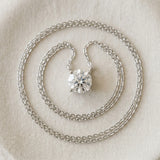Silver 1.05 Carat D VS1 Round Solitaire Pendant with Four-Prong Basket Setting