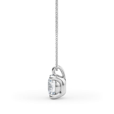 White gold Round Solitaire Pendant with Four-Prong Setting 1