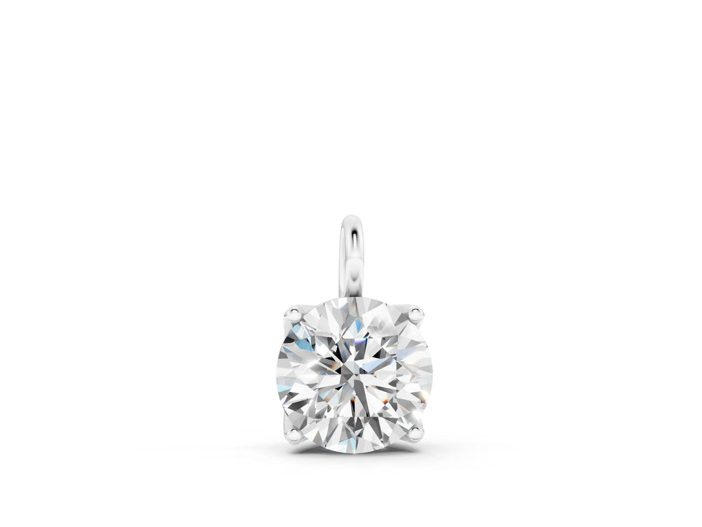 Solitaire Diamond Pendant in 18K White Gold