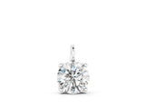 Silver 1.00 Carat D VS1 Round Solitaire Pendant with Four-Prong Setting