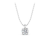 Silver 1.00 Carat D VS1 Round Solitaire Pendant with Four-Prong Setting