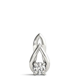 White gold Round Solitaire Prong-Set Diamond Pendant 1