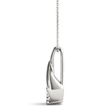 White gold Round Solitaire Prong-Set Diamond Pendant 2