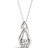 White gold Round Solitaire Prong-Set Diamond Pendant
