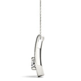 White gold Round Solitaire Prong-Set Pendant 2