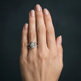 White gold Round Solitaire Split Shank Halo Prong Ring_27