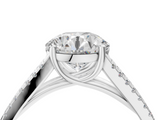 White gold Round Solitaire Split Shank Pavé Diamond Engagement Ring_329