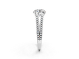 White gold Round Solitaire Split Shank Pavé Diamond Engagement Ring_334