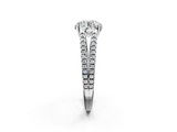 White gold Round Solitaire Split Shank Pavé Diamond Engagement Ring_337