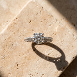 White gold Round Solitaire Split Shank Pave Diamond Engagement Ring with Four-Prong Setting_27